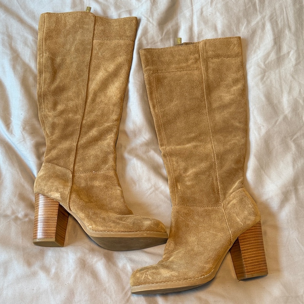 Nine West Tan Suede Heeled Boots